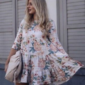 ZARA FLORAL PRINT DRESS M